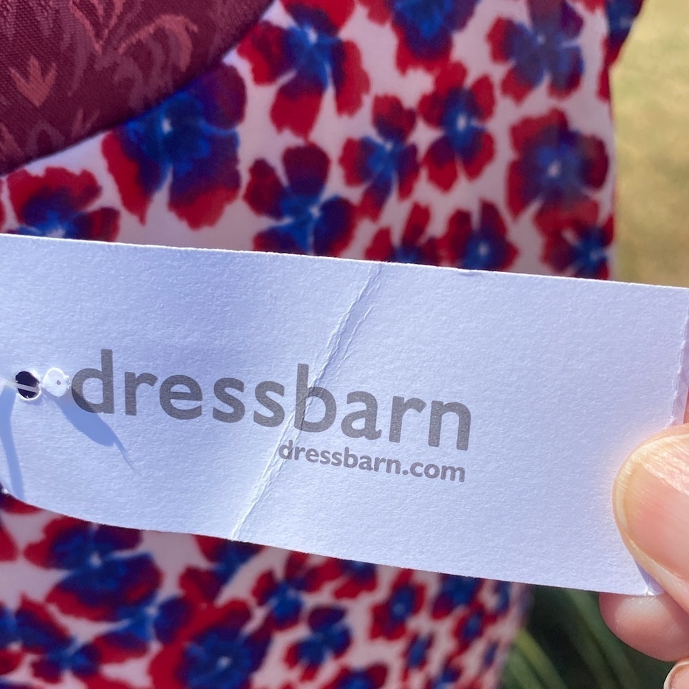 Dressbarn Established 1962  Floral Maxi Dress SZ 16W Red and Blue Flowy Design - Picture 6 of 10
